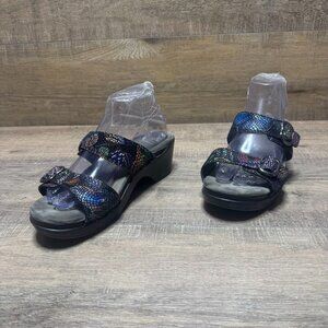 Dansko Sophie Rainbow Leather Slide Low Heel Shoe Women's Size EU 39